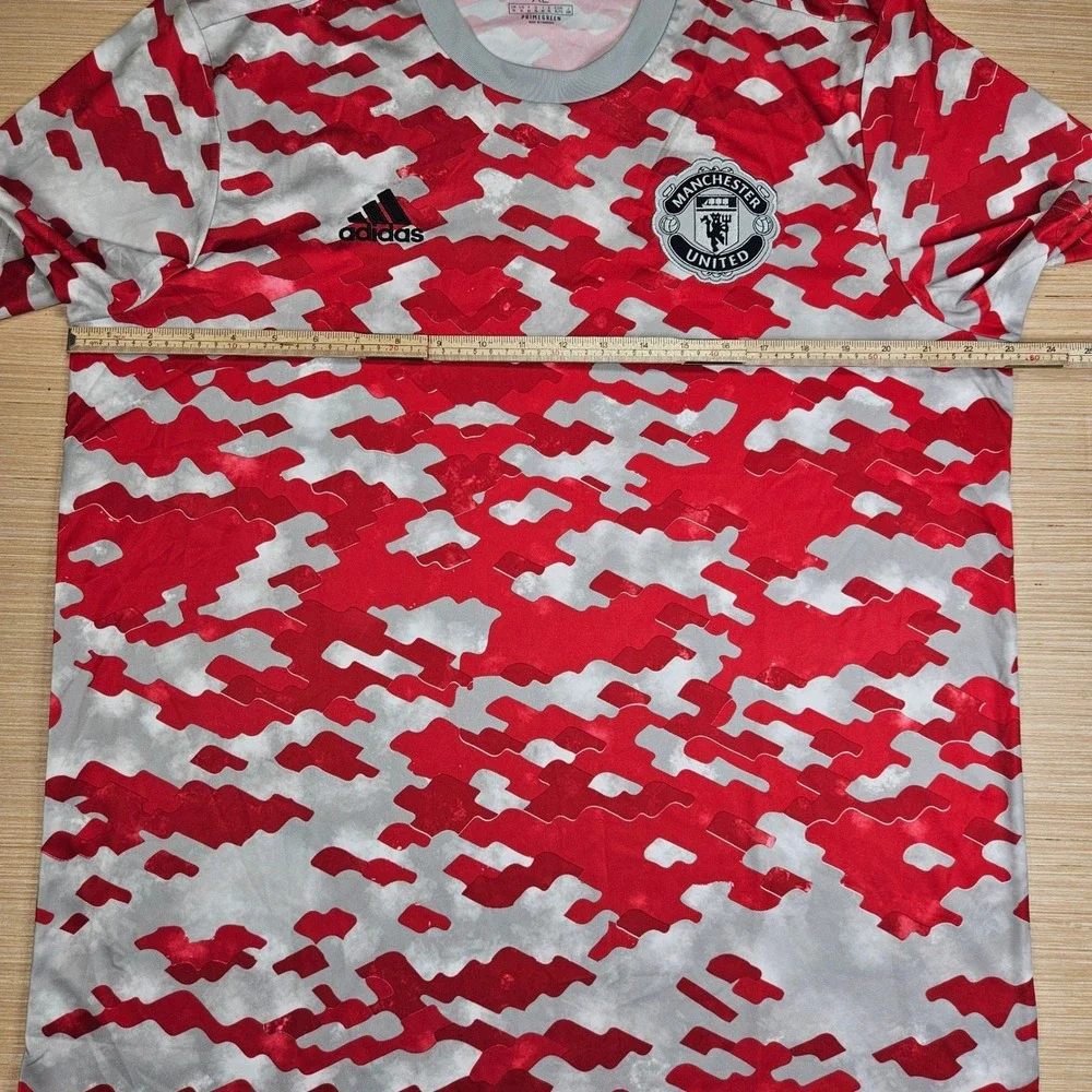 Manchester United Adidas Soccer Jersey Mens XL Red Camo Aeroready Primegreen